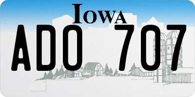 IA license plate ADO707