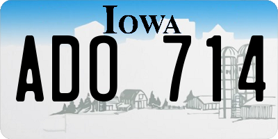 IA license plate ADO714