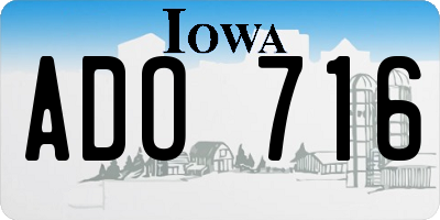 IA license plate ADO716