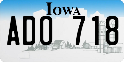 IA license plate ADO718