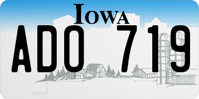IA license plate ADO719