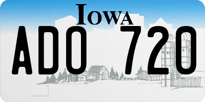 IA license plate ADO720