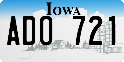 IA license plate ADO721