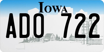 IA license plate ADO722