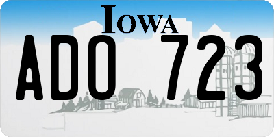 IA license plate ADO723