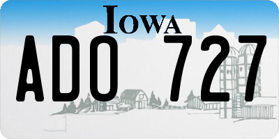 IA license plate ADO727