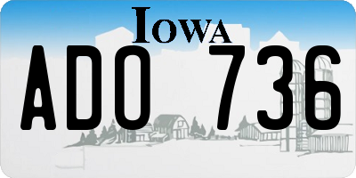 IA license plate ADO736