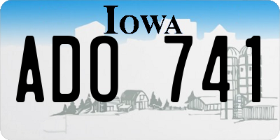 IA license plate ADO741
