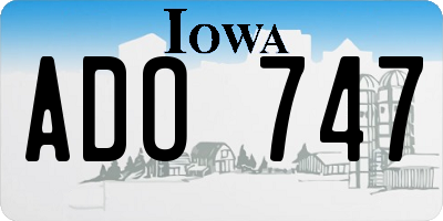 IA license plate ADO747