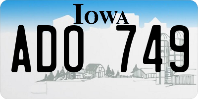 IA license plate ADO749