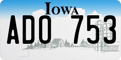 IA license plate ADO753