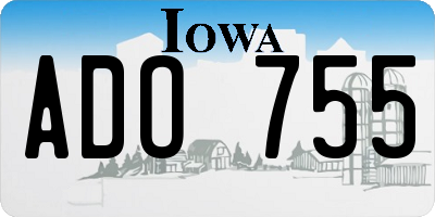 IA license plate ADO755
