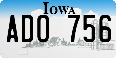 IA license plate ADO756