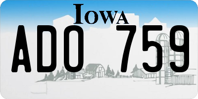 IA license plate ADO759