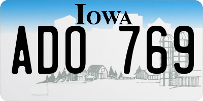 IA license plate ADO769