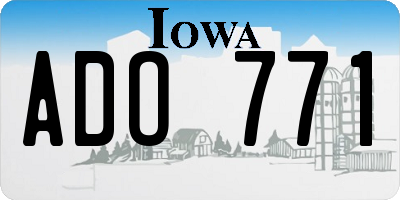 IA license plate ADO771