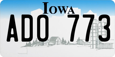 IA license plate ADO773