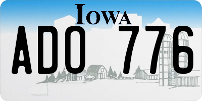 IA license plate ADO776