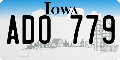 IA license plate ADO779