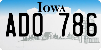 IA license plate ADO786