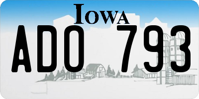 IA license plate ADO793