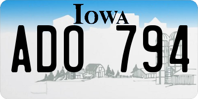 IA license plate ADO794