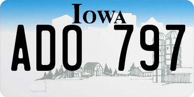 IA license plate ADO797