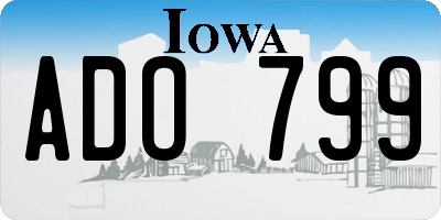 IA license plate ADO799