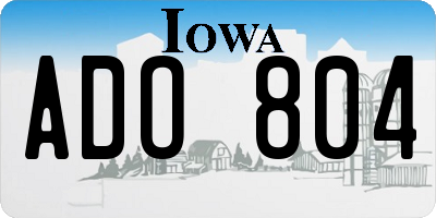 IA license plate ADO804