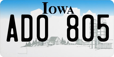 IA license plate ADO805