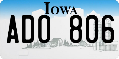IA license plate ADO806