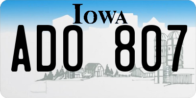 IA license plate ADO807