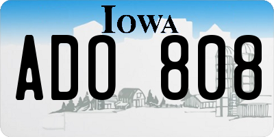 IA license plate ADO808