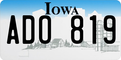 IA license plate ADO819