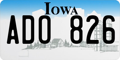 IA license plate ADO826