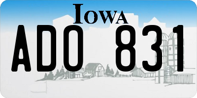 IA license plate ADO831