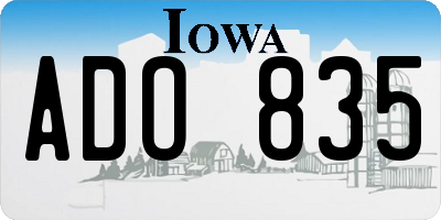 IA license plate ADO835
