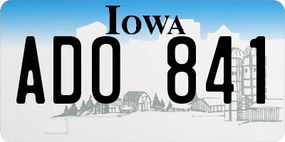 IA license plate ADO841