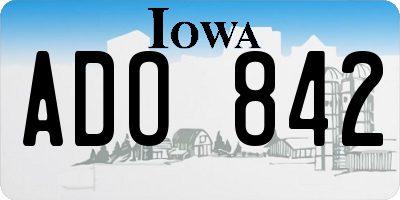 IA license plate ADO842