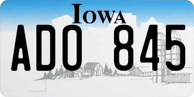 IA license plate ADO845
