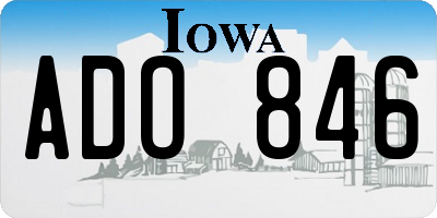 IA license plate ADO846