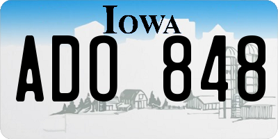 IA license plate ADO848