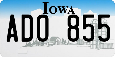IA license plate ADO855