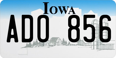IA license plate ADO856