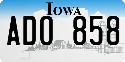 IA license plate ADO858