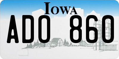 IA license plate ADO860
