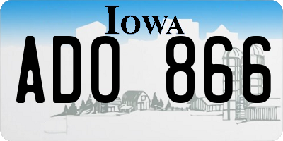IA license plate ADO866
