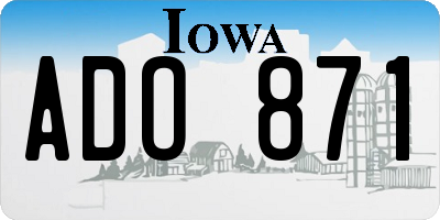 IA license plate ADO871
