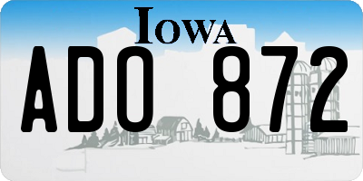 IA license plate ADO872