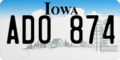 IA license plate ADO874